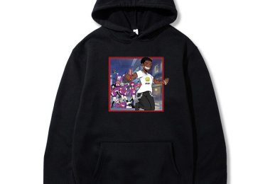 Lil Uzi Vert Cartoon Anime Black White Hoodie